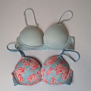 Victoria's Secret PINK Wear Everywhere Super Pushup Bra 32C Set of 2